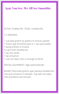 Purple Smoothie Recipe Card