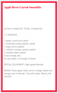 Red Smoothie Recipe Card